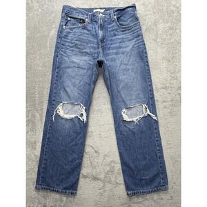 Levis Low Pro Straight Jeans Womens Measured 34x30 Blue Straight Distressed